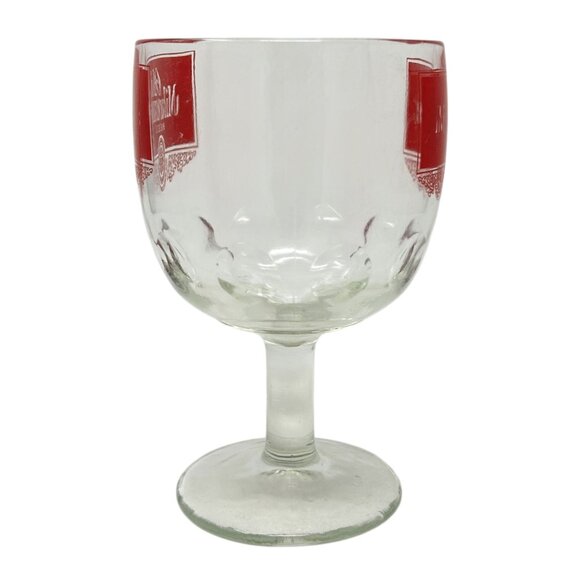 Vtg Old Milwaukee Beer Thumb Print Goblet Red Logo 16 Oz Jos. Schlitz Brewing Co - Picture 6 of 10